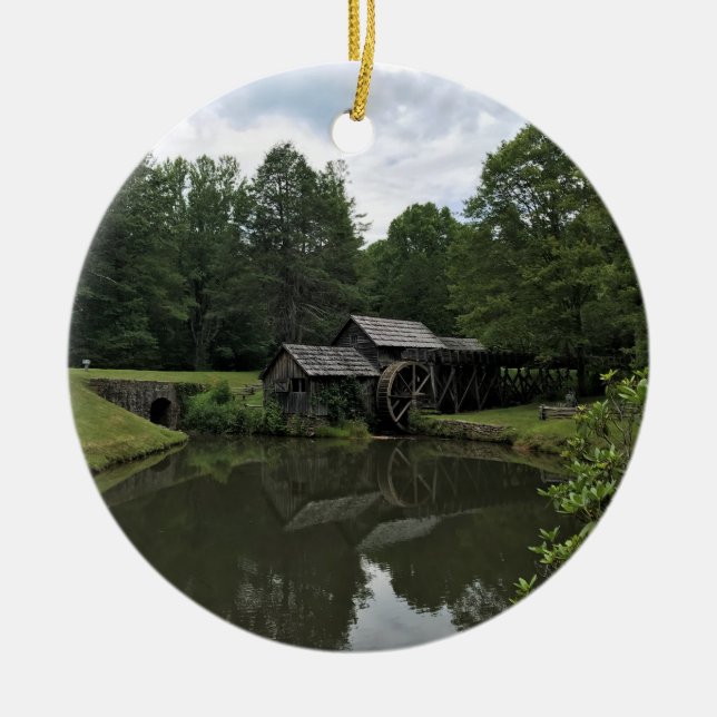 Mabry Mill, Virginia Ceramic Ornament (Front)