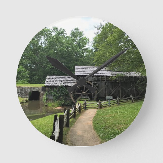 Mabry Mill, Virginia Poster Round Clock (Front)
