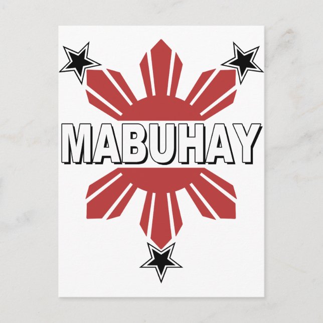 Mabuhay Filipino Sun and Star Postcard (Front)