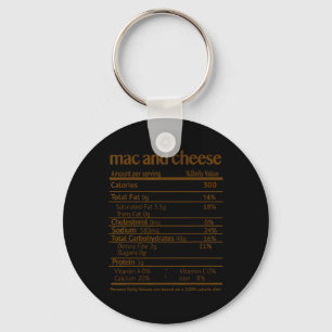 Mac And Cheese Costume Funny Food Nutrition Facts Key Ring