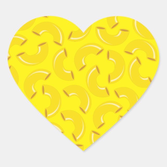 Mac and Cheese Kid 1st Birthday Party Macaroni Heart Sticker (Front)