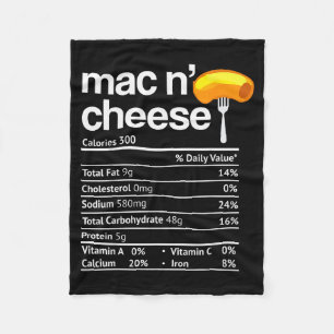 Mac And Cheese Nutrition Funny Thanksgiving Mac N' Fleece Blanket