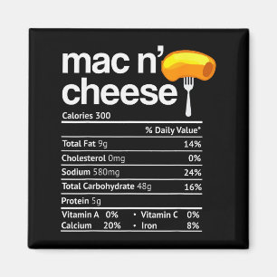 Mac And Cheese Nutrition Funny Thanksgiving Mac N' Magnet