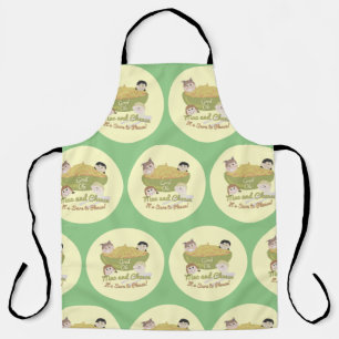 Mac and Cheese Please Retro Kid Fun Pattern Apron