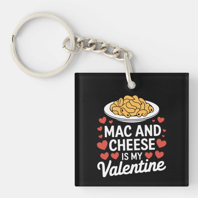 Mac And Cheese Valentine Mac n Cheese Lover Gift Key Ring (Front)