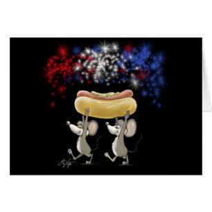 Mac And Moe's 4th Of July Night Picnic Blank Card