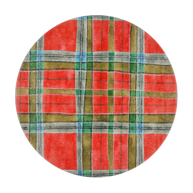 MAC BAIN TARTAN 12" Round Cutting Board (Front)