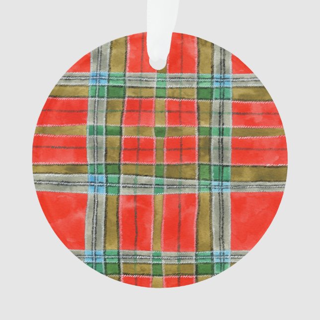 MAC BAIN TARTAN Acrylic Circle Ornament (Front)