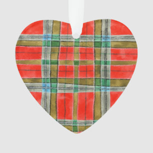 MAC BAIN TARTAN Acrylic Heart Ornament