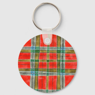 MAC BAIN TARTAN Aluminium Round Keychain