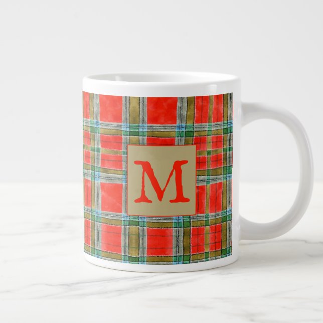 MAC BAIN TARTAN Big Mug + Initial (Right)
