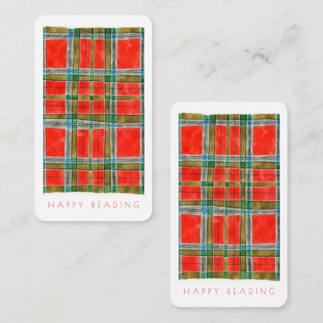 MAC BAIN TARTAN Bookmark - 3.5x2 Card + Text (Front/Back)