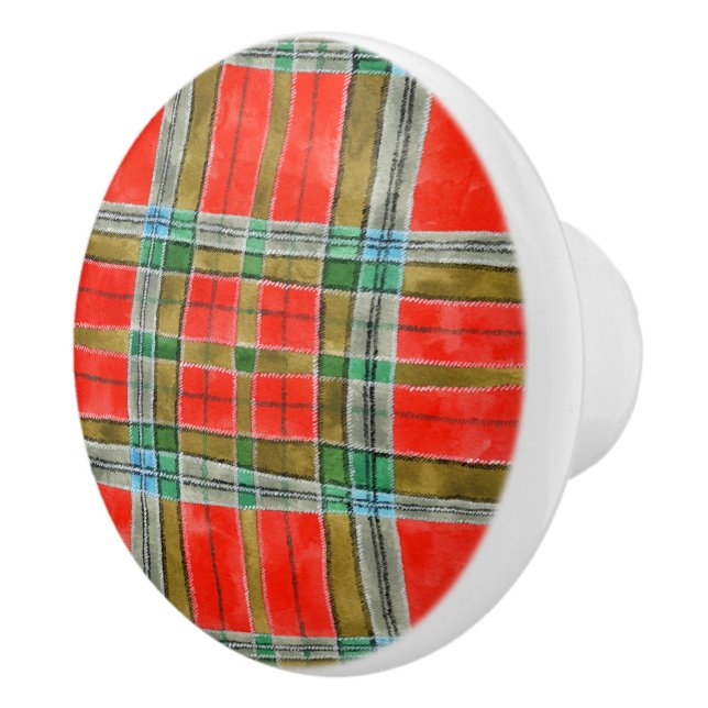MAC BAIN TARTAN Ceramic Knob (Right)