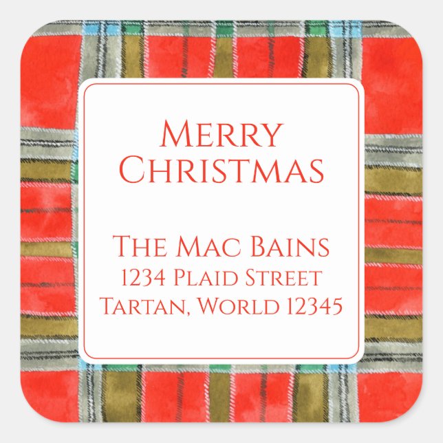MAC BAIN TARTAN Large Square Address Seals (Front)