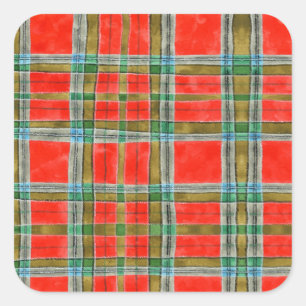 MAC BAIN TARTAN Large Square Stickers