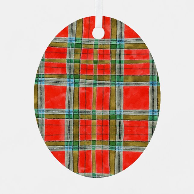 MAC BAIN TARTAN Metal Oval Ornament (Front)