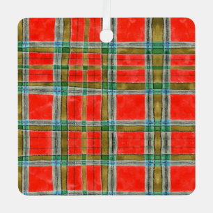 MAC BAIN TARTAN Metal Square Ornament