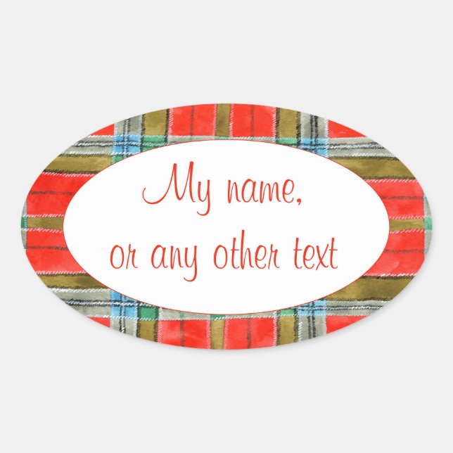 MAC BAIN TARTAN Oval Matte Stickers (Front)