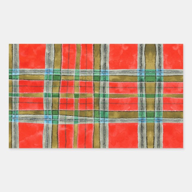 MAC BAIN TARTAN Rectangle Stickers (Front)