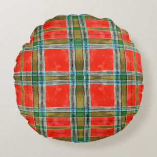 MAC BAIN TARTAN Round Throw Pillow
