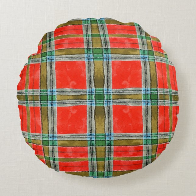 MAC BAIN TARTAN Round Throw Pillow (Front)
