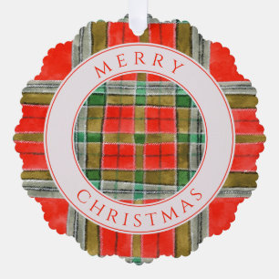 MAC BAIN TARTAN Scalloped Paper Ornament Card