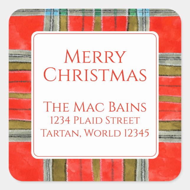 MAC BAIN TARTAN Small Square Address Seals (Front)