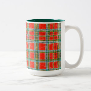 MAC BAIN TARTAN Tall Hunter Green Two-Tone Mug