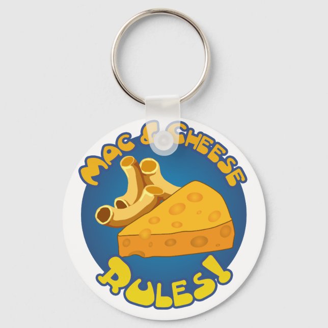 Mac & Cheese Rules Keychain (Front)
