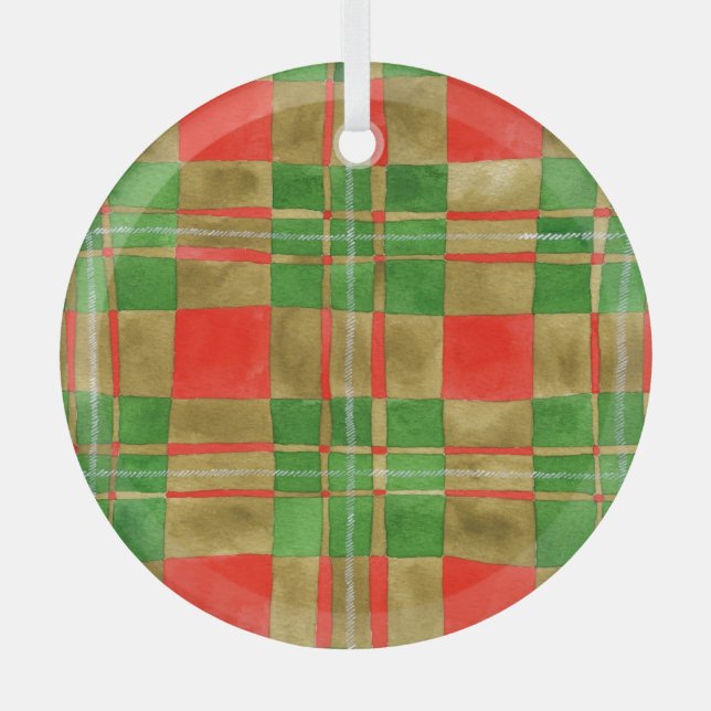 MAC GREGOR TARTAN Glass Circle Ornament (Front)