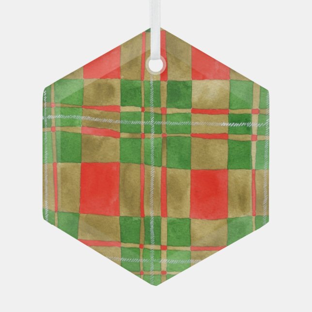 MAC GREGOR TARTAN Glass Hexagon Ornament (Front)