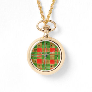 MAC GREGOR TARTAN Gold Necklace Watch