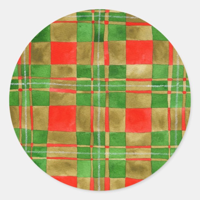 MAC GREGOR TARTAN Large Round Stickers (Front)