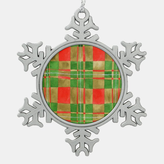 MAC GREGOR TARTAN Pewter Snowflake Ornament (Front)