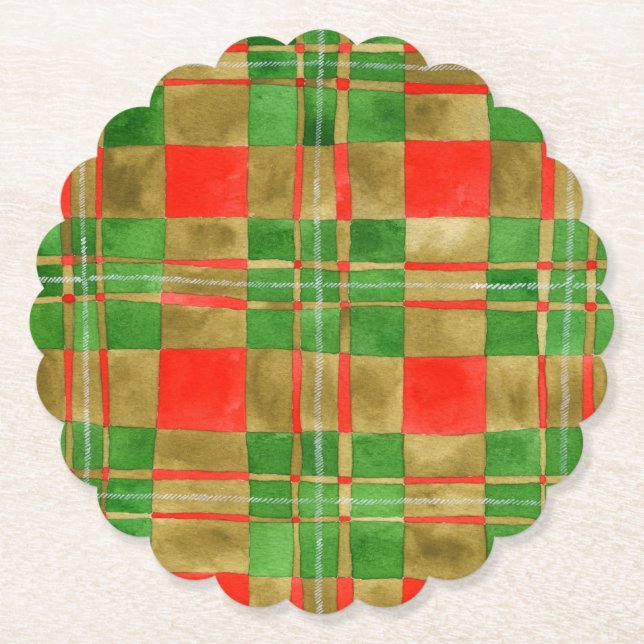 MAC GREGOR TARTAN Scalloped Round Paper Coasters  (Front)