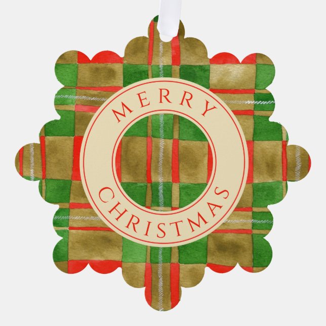 MAC GREGOR TARTAN Snowflake Paper Ornament Card (Front)