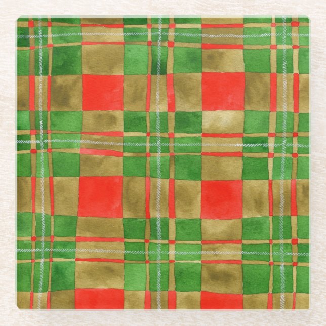 MAC GREGOR TARTAN Square Glass Coaster  (Front)