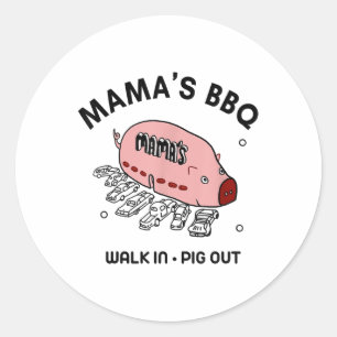 Mac Mamas Bbq Walk In Pig Out Sunny Summer Gift _1 Classic Round Sticker