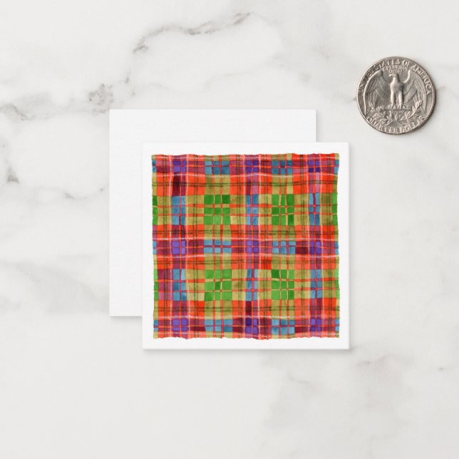 MAC RAE TARTAN 2.5x2.5 Square Flat Card II (Front/Back In Situ)