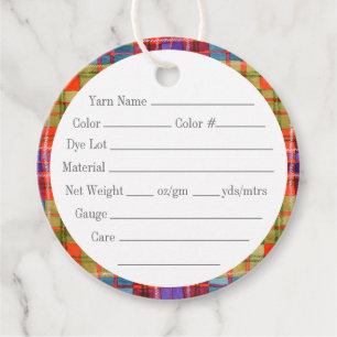 MAC RAE TARTAN 2" Round Yarn Tags