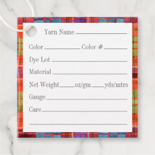 MAC RAE TARTAN 2" Square Yarn Tags