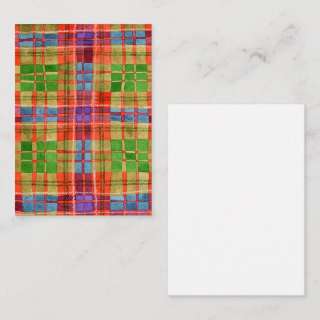MAC RAE TARTAN 3.5x2.5 Flat Card (Front/Back)