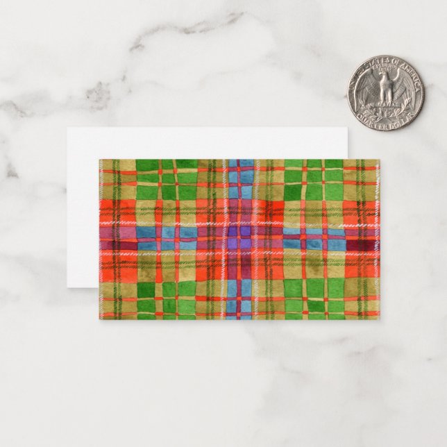 MAC RAE TARTAN 3.5x2 Flat Card / Horizontal (Front/Back In Situ)
