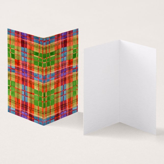 MAC RAE TARTAN 3.5x2 Folded Card (Inside and Outside)