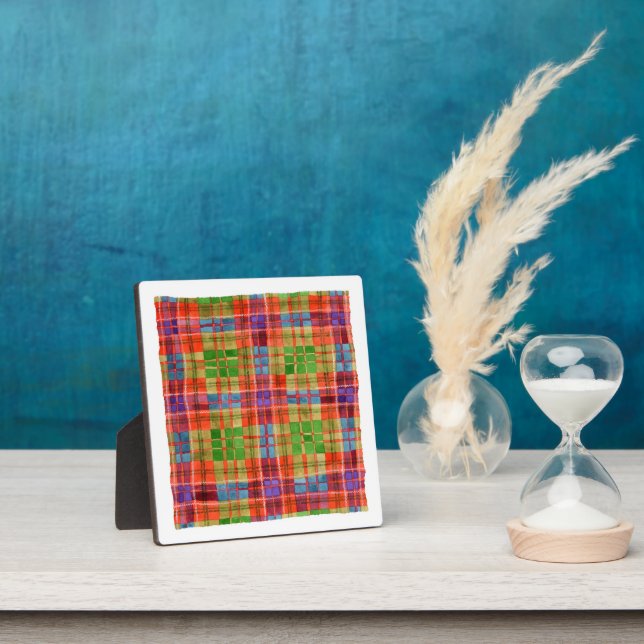 MAC RAE TARTAN 5.25"X5.25" Plaque + Easel (Insitu)