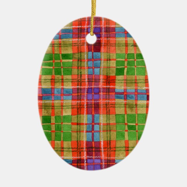 MAC RAE TARTAN Ceramic Oval Ornament  (Front)