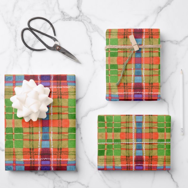 MAC RAE TARTAN Flat Sheet Wrapping Paper (Front)