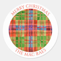 MAC RAE TARTAN Large Round Envelope Seals