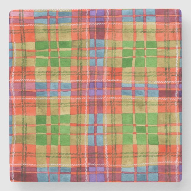 MAC RAE TARTAN Marble Stone Coaster (Front)