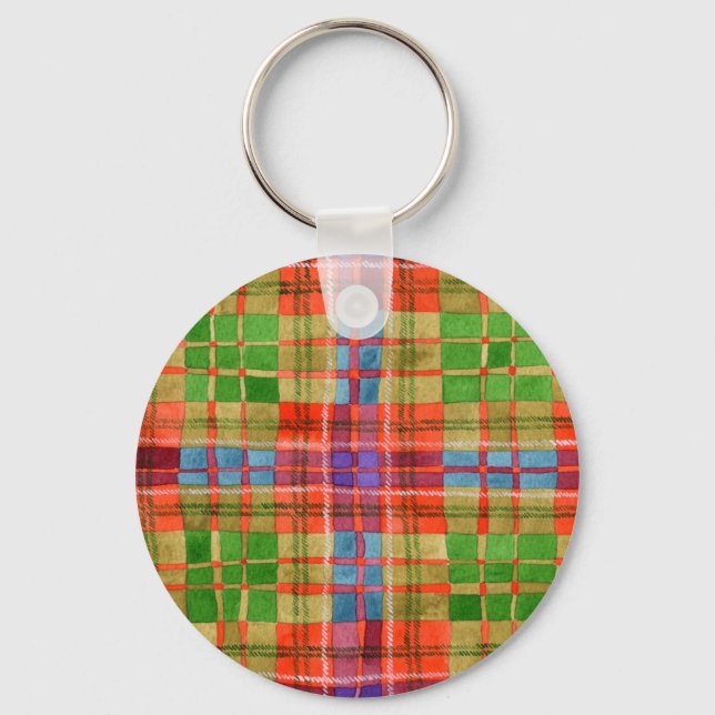 MAC RAE TARTAN Metal Round Keychain (Front)